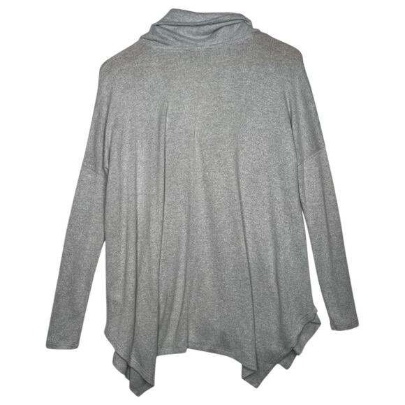 New Express Sweater Womens XS Gray Cowl Neck Asymmetrical Drop Shoulder Soft - Picture 2 of 13